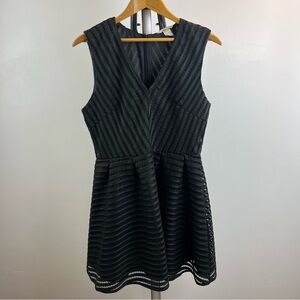 H&M Women's Size 12 Black Eyelet Lace Midi Dress